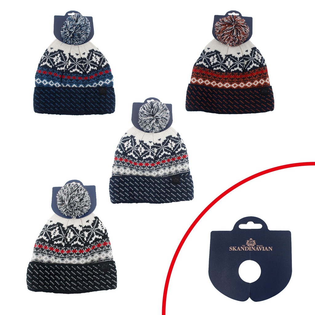 Winter Mütze Nordic Style Mit Bommel