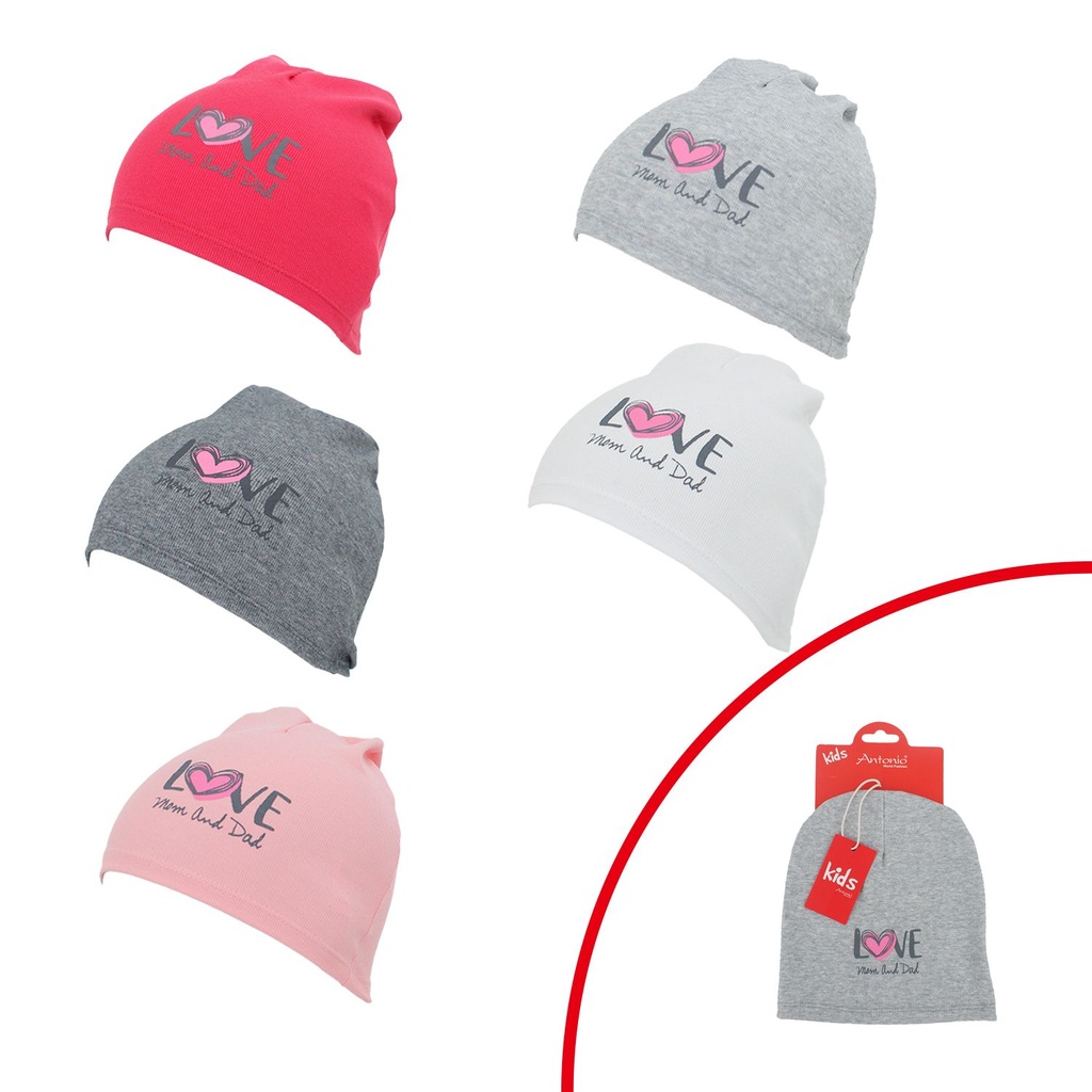 [60.01059.99] Kinder Beanie Mütze "Love Mom and Dad"