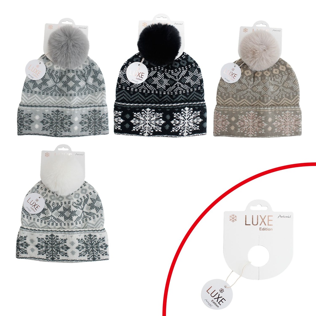 Winter Damen Mütze Schneeflocke