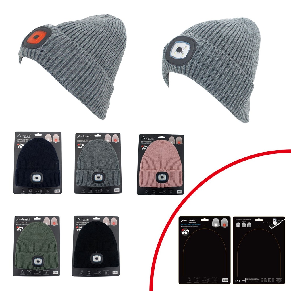 Winter Mütze Eli Vorne&Hinten Mit LED USB Licht