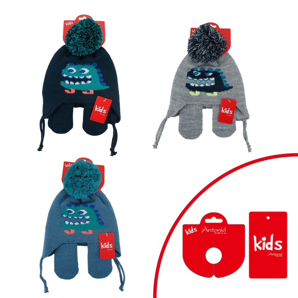 Winter Kinder Set Mütze und Handschuh Monster