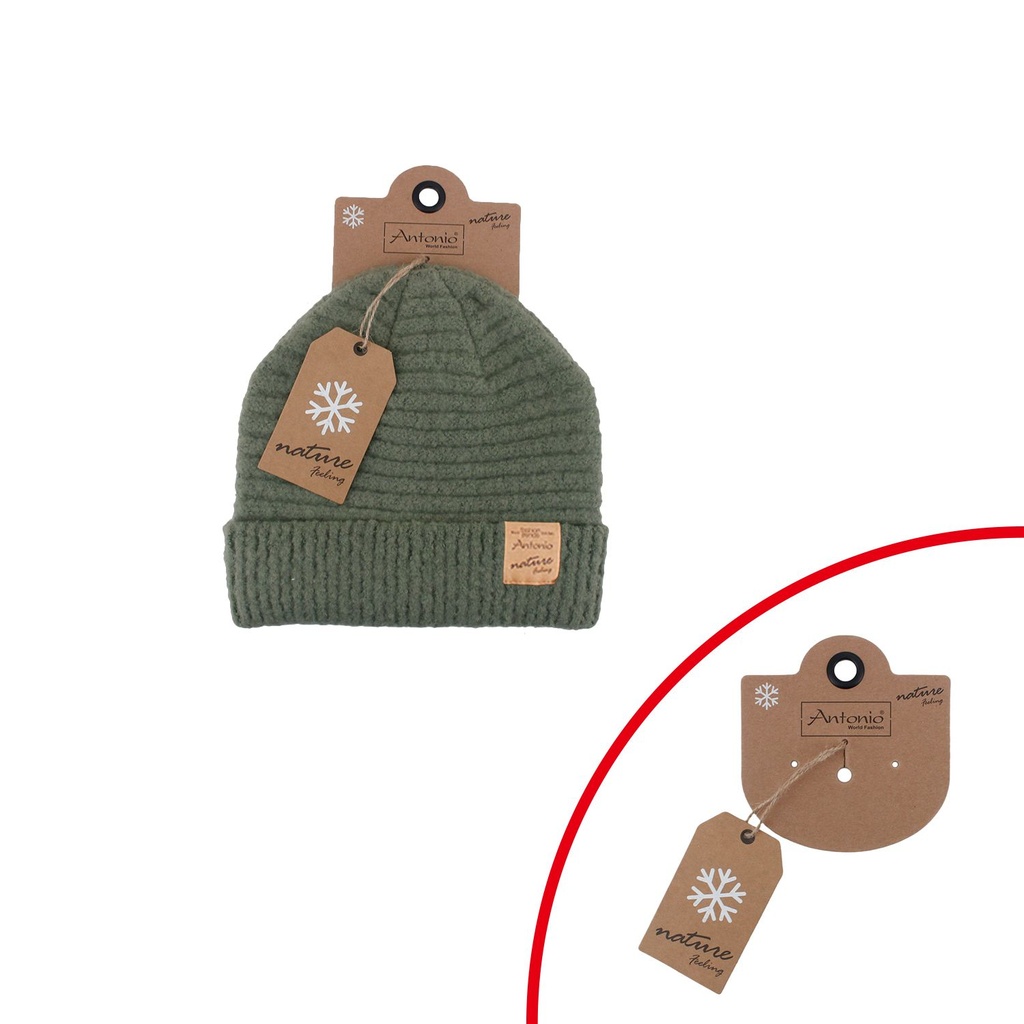 Winter Damen Mütze Bouclé Grün