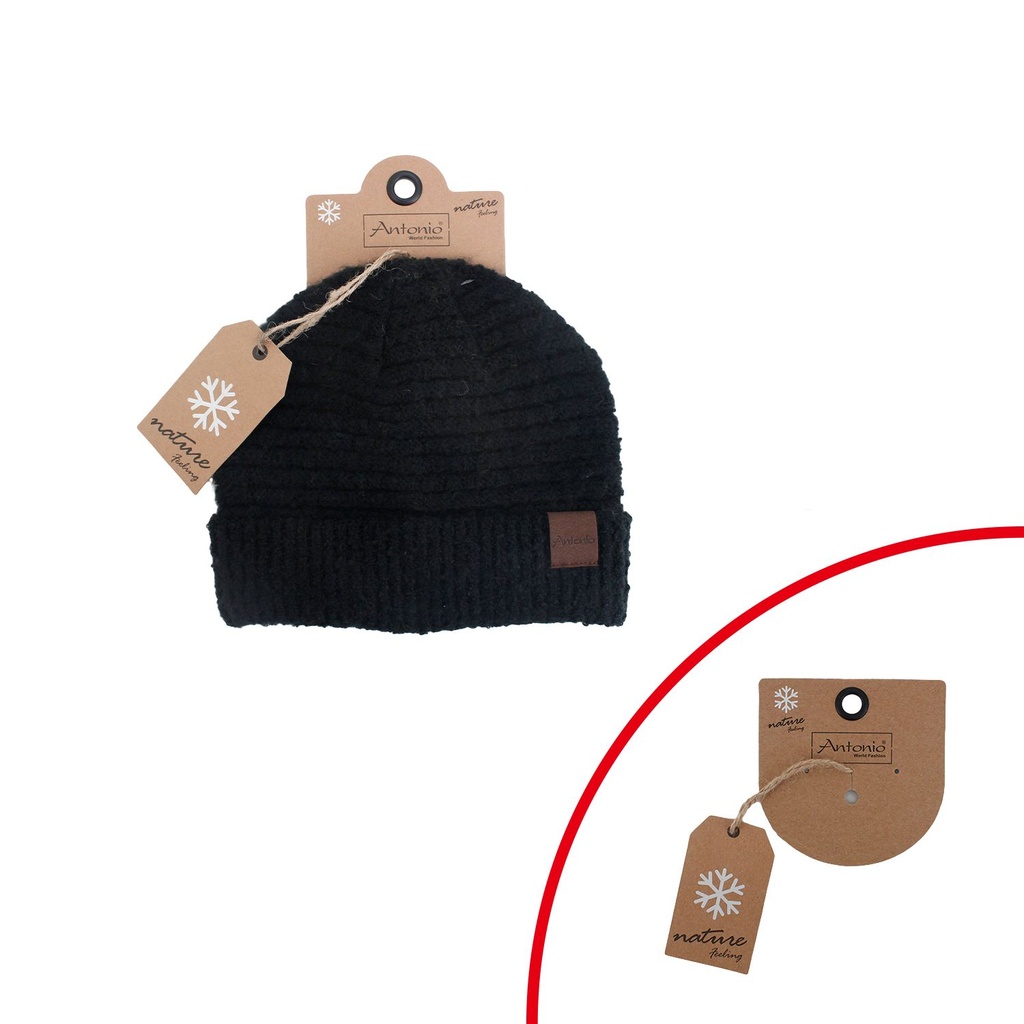 Damen Strick Mütze Bouclé