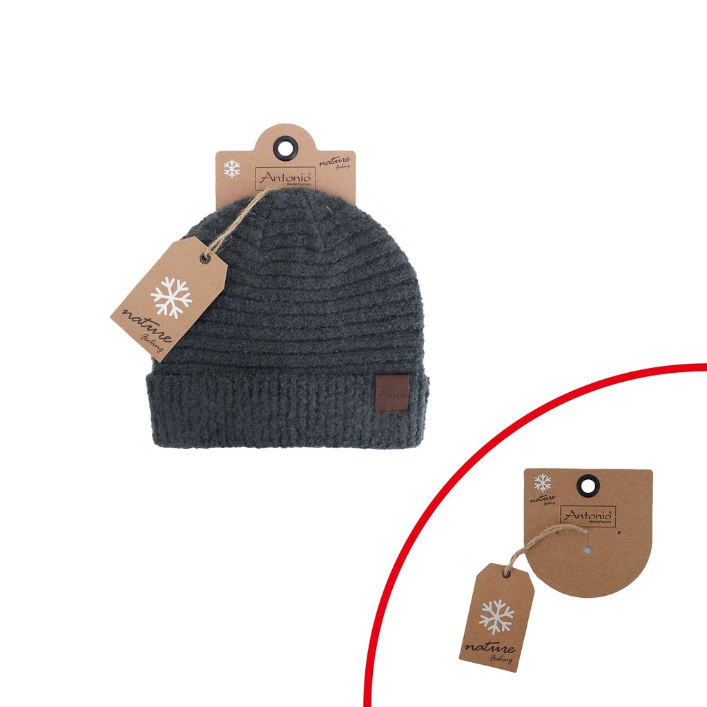 Damen Strick Mütze Bouclé