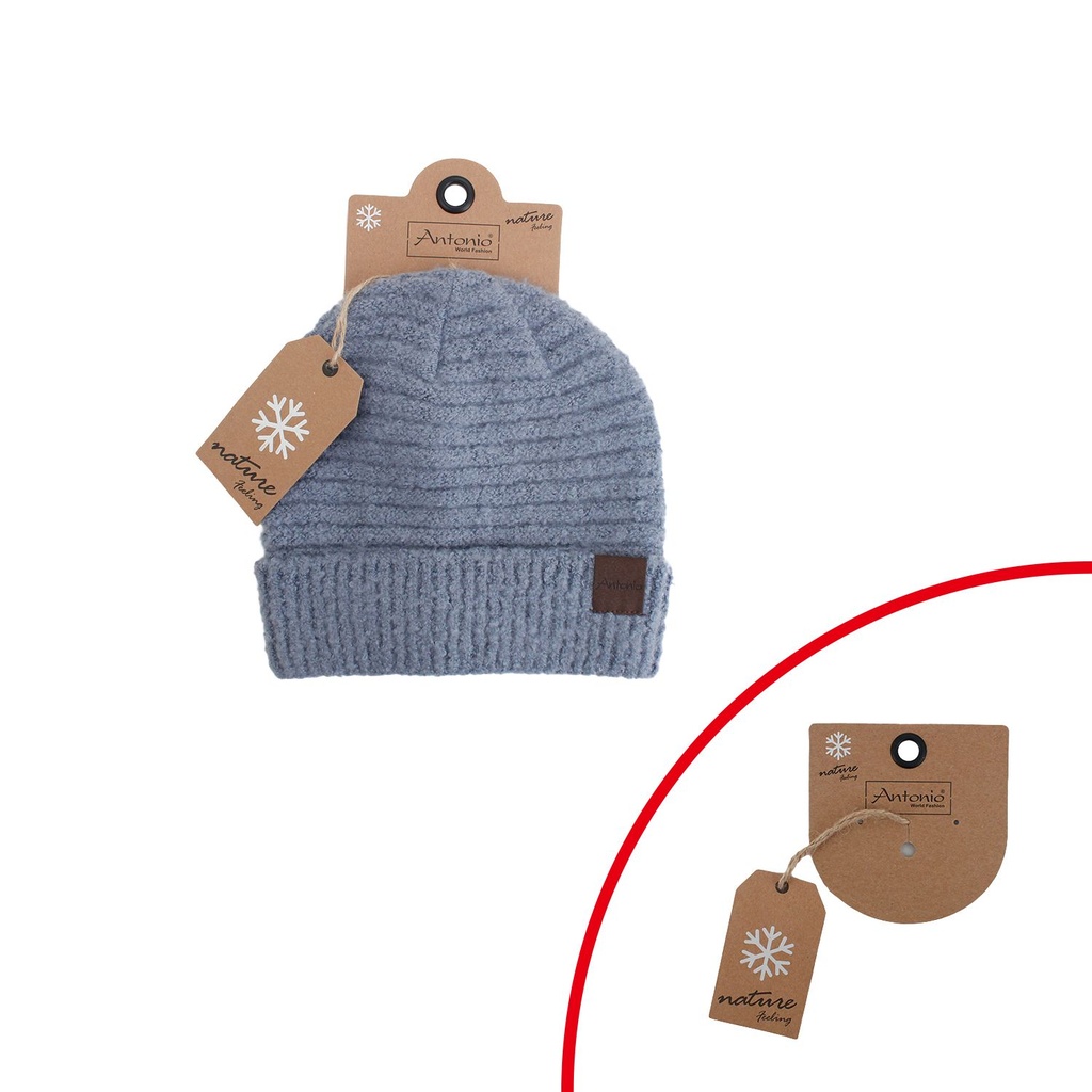 Damen Strick Mütze Bouclé