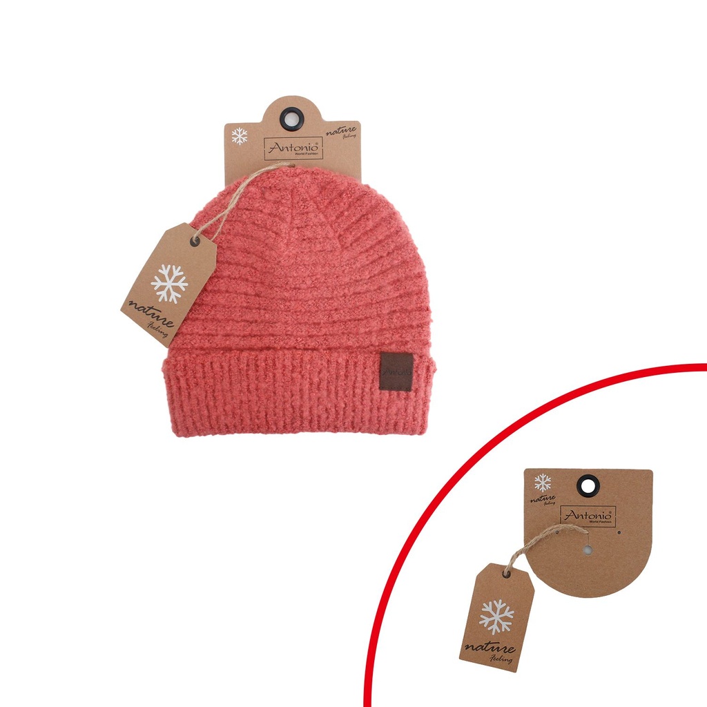Damen Strick Mütze Bouclé