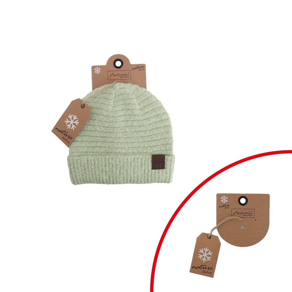 Damen Strick Mütze Bouclé
