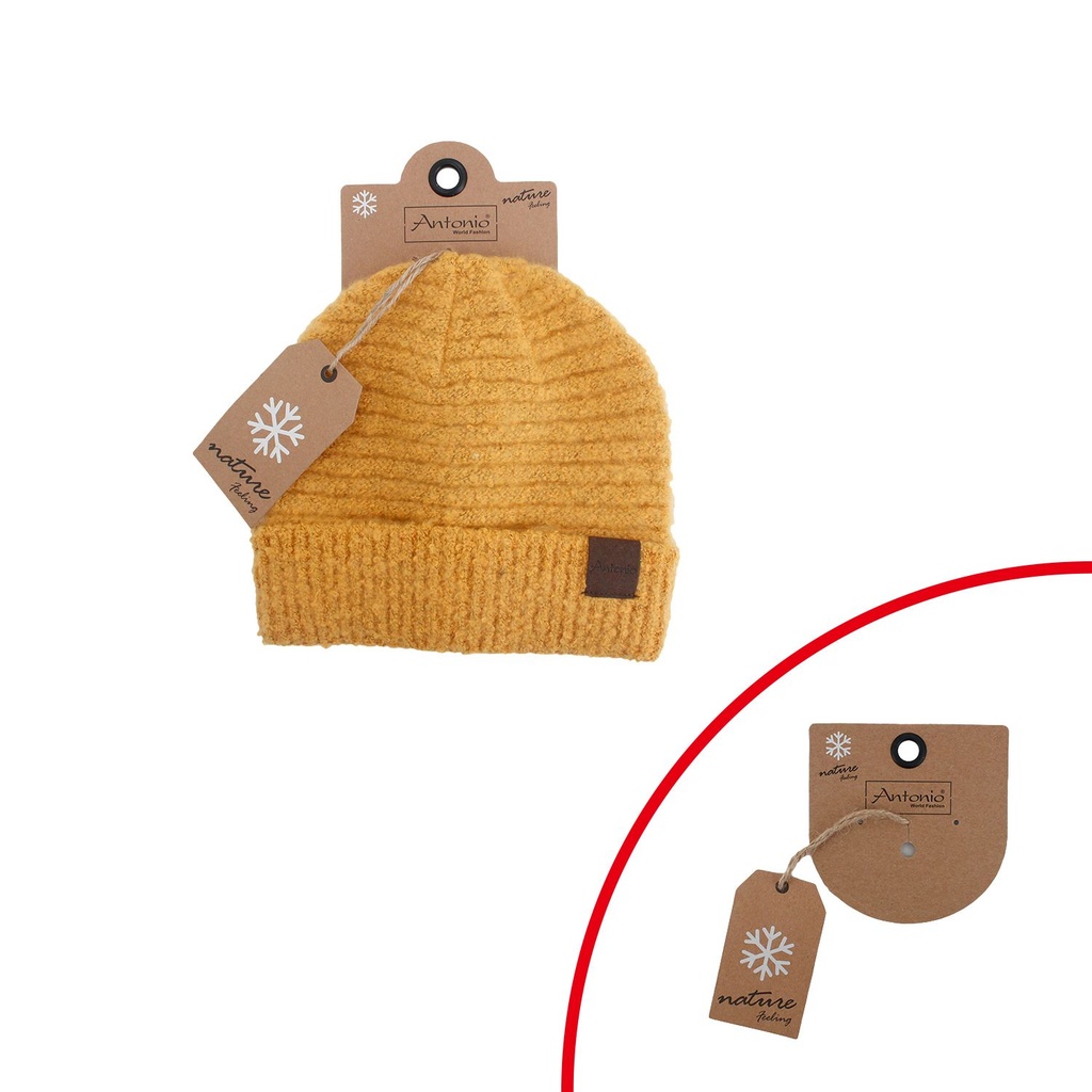 Damen Strick Mütze Bouclé