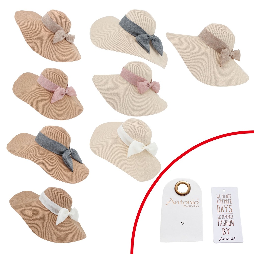 [60.00856.99] Sommer Damen Hut Jute Schmettlingsschleife