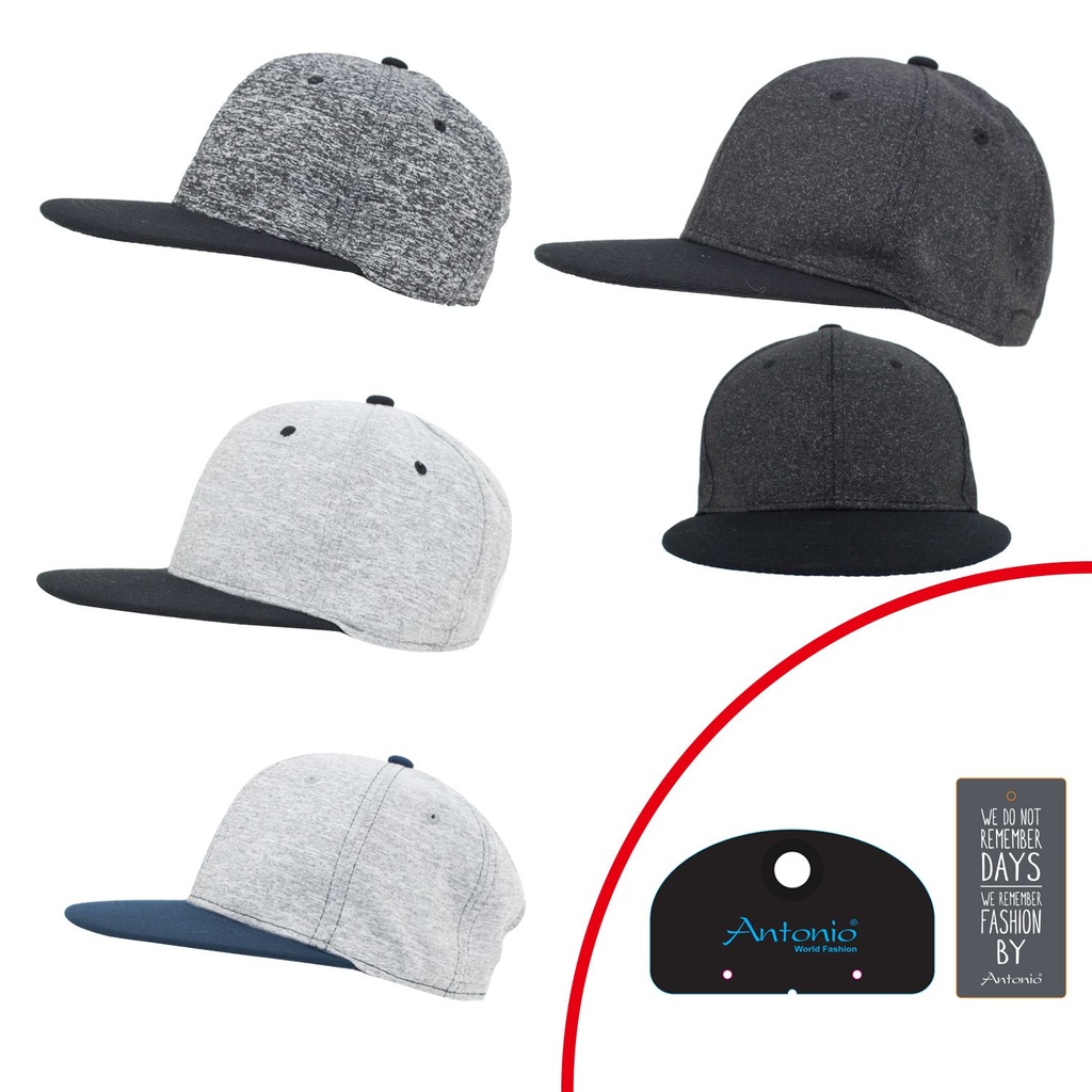Base Cap Flat Grau Melliert