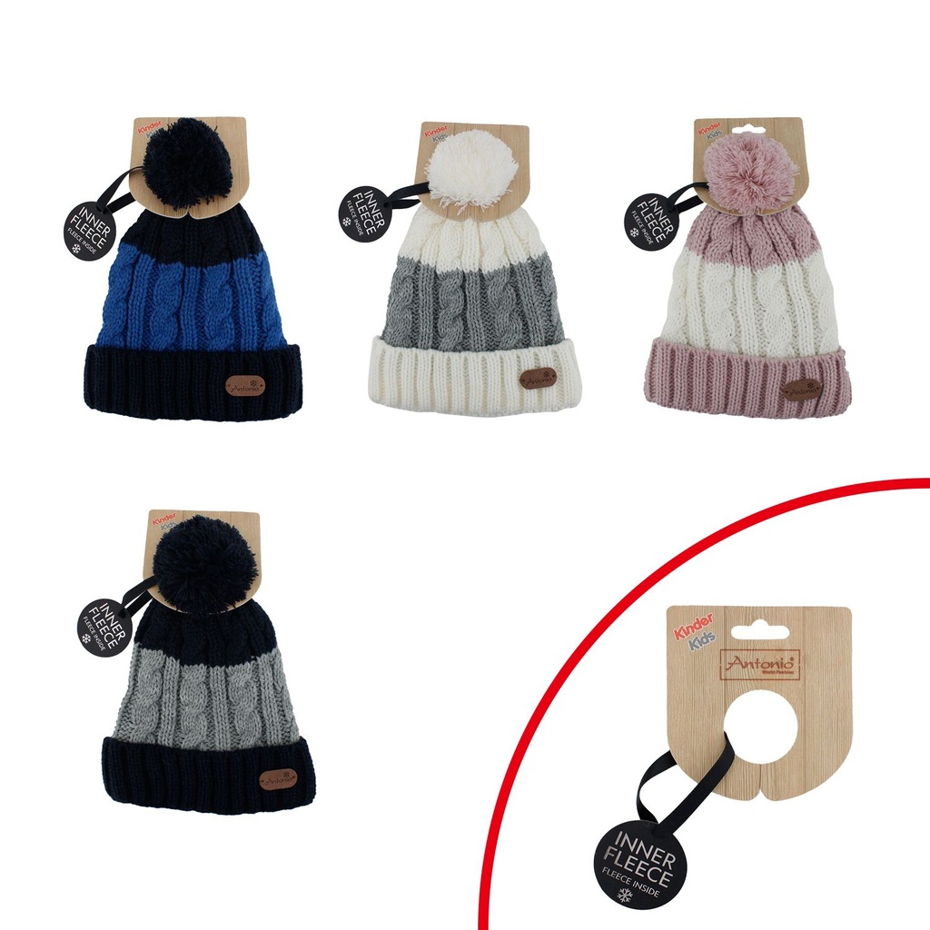 Winter Kinder Mütze Zwei Farben Leonas