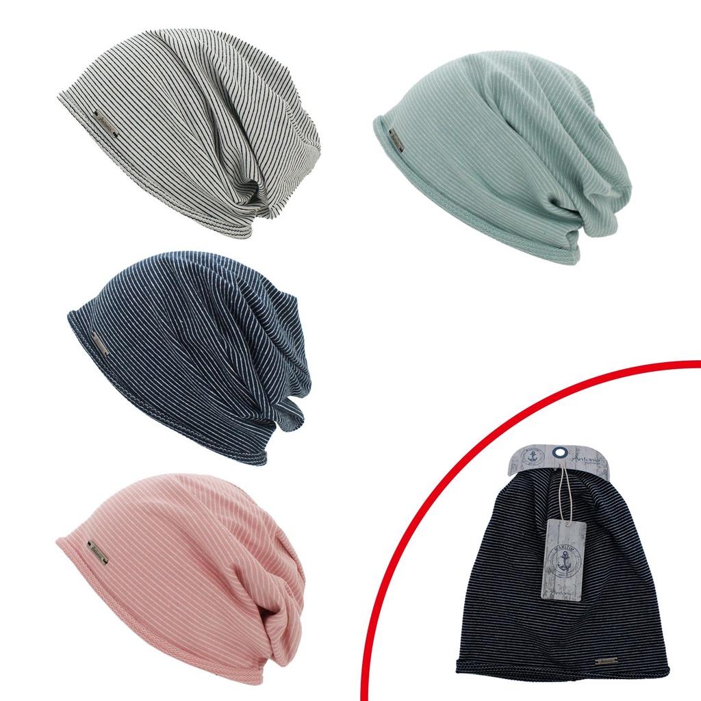 Beanie Mütze dünne Streifen