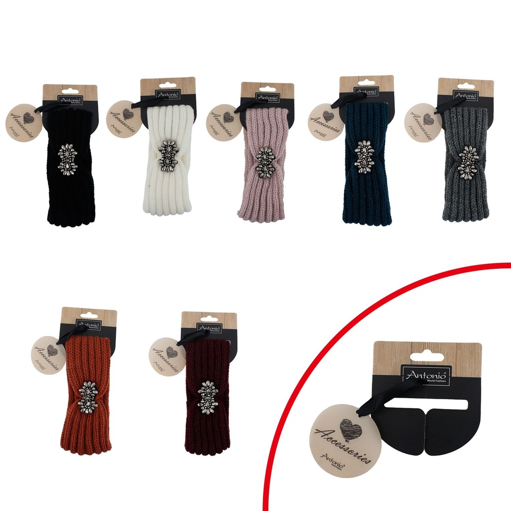 [60.00618.99] Winter Damen Stirnband Glitzer Blume