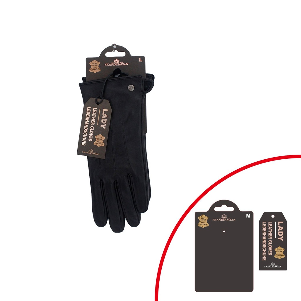 [61.00716.99] Winter Damen Handschuhe Leder Mit Lines