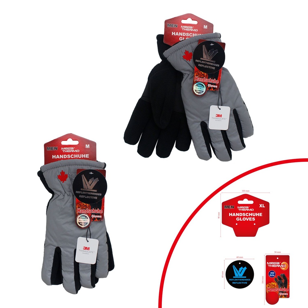 [61.00708.99] Winter Herren Handschuhe Reflekieren