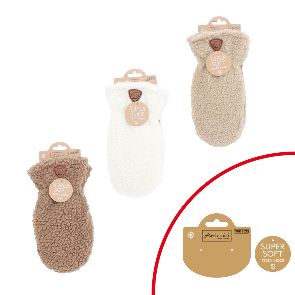 [61.00683.99] Winter Handschuhe Fäustlinge Teddy Style