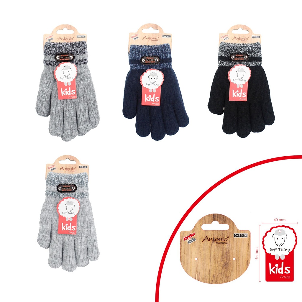 [61.00669.99] Winter Jungen Handschuhe Klassik Sport Mit Teddy