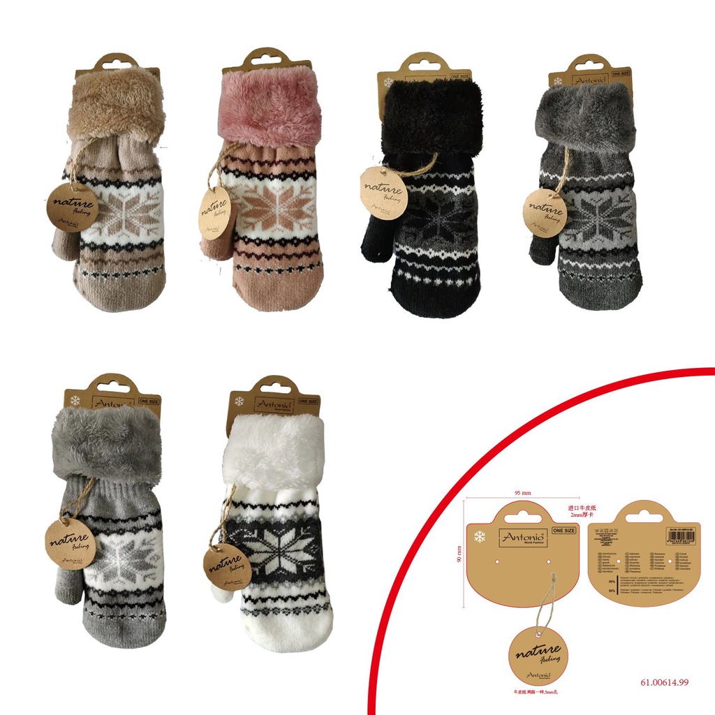[61.00613.99] Winter Damen Fäustlinge Schneeflocke