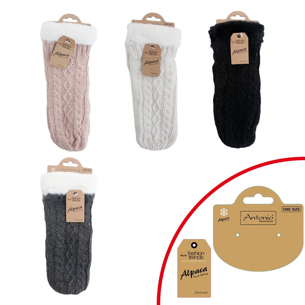 [61.00608.99] Winter Damen Fausthandschuhe Soft Teddy Alpaka Touch