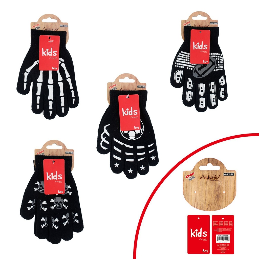Winter Kinder Junge Cool Rubber Muster Handschuhe