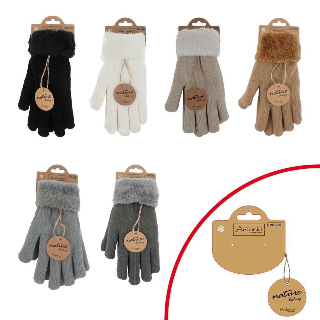 Winter Damen Finger Teddy Handschuhe Basic