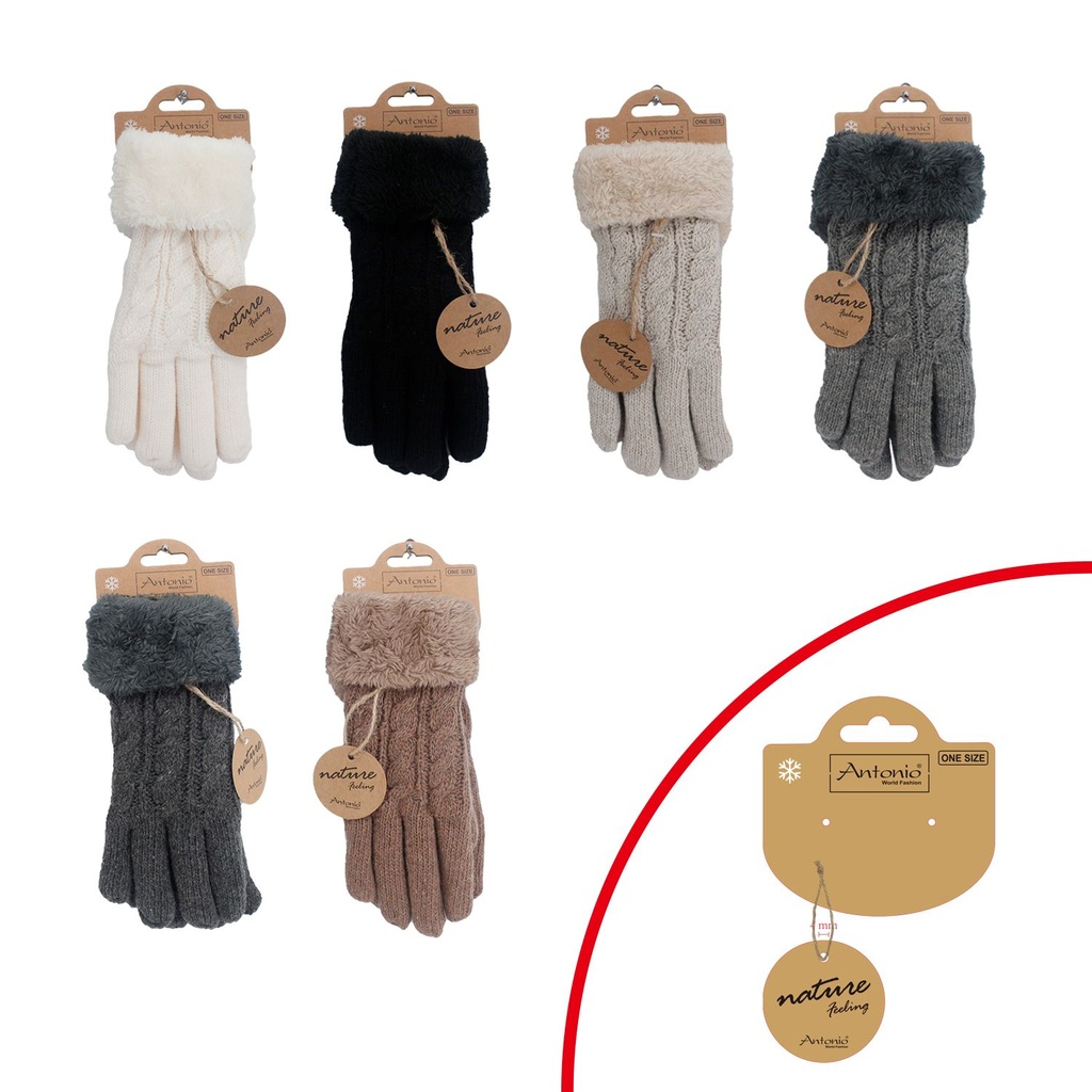 Winter Damen Handschuhe Teddy Pattern