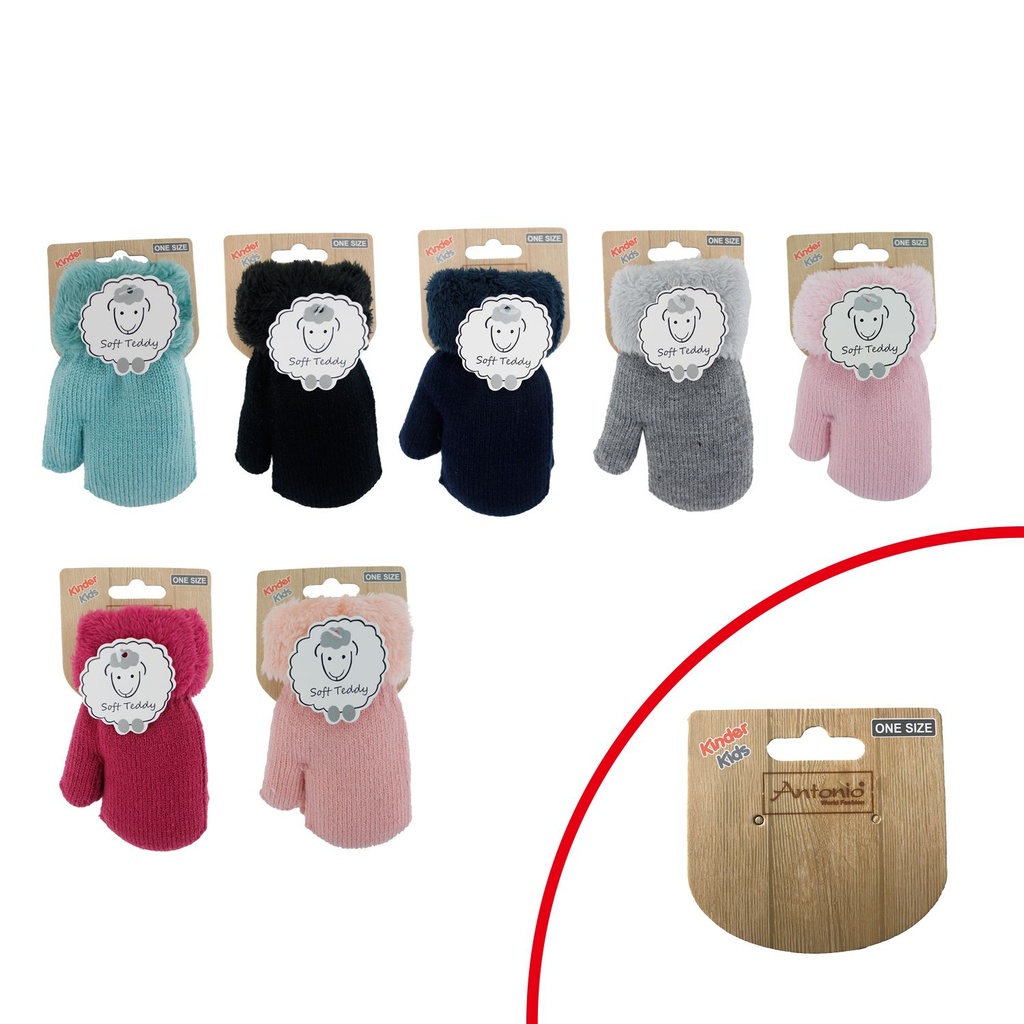 Winter Kinder Fäustlinge Teddy Einfarbig