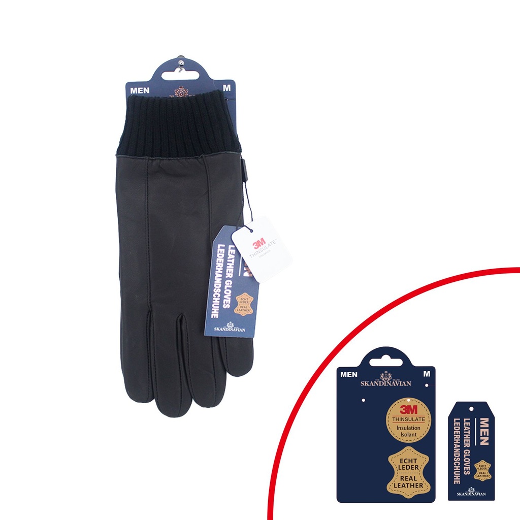 [61.00511.99] Winter Herren Handschuhe Leder - 3M