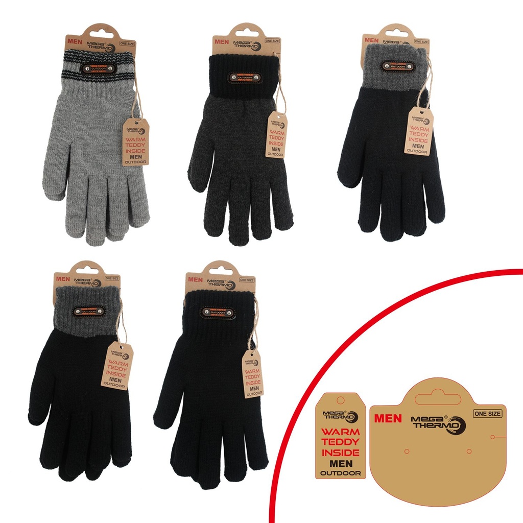 [61.00333.99] Winter Herren Handschuhe Klassik Sport Mit Teddy