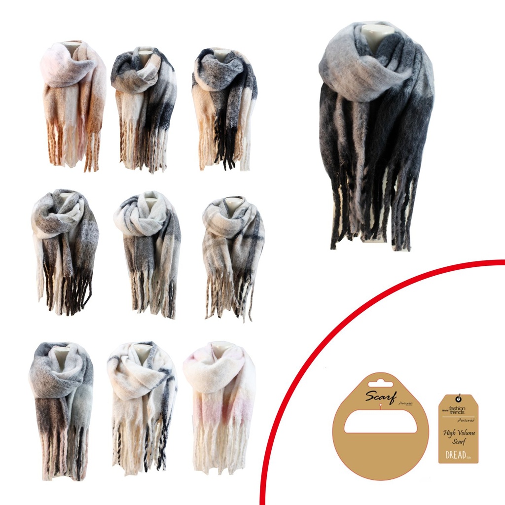[62.02359.99] Damen Winter Schal Black/Beige Collection