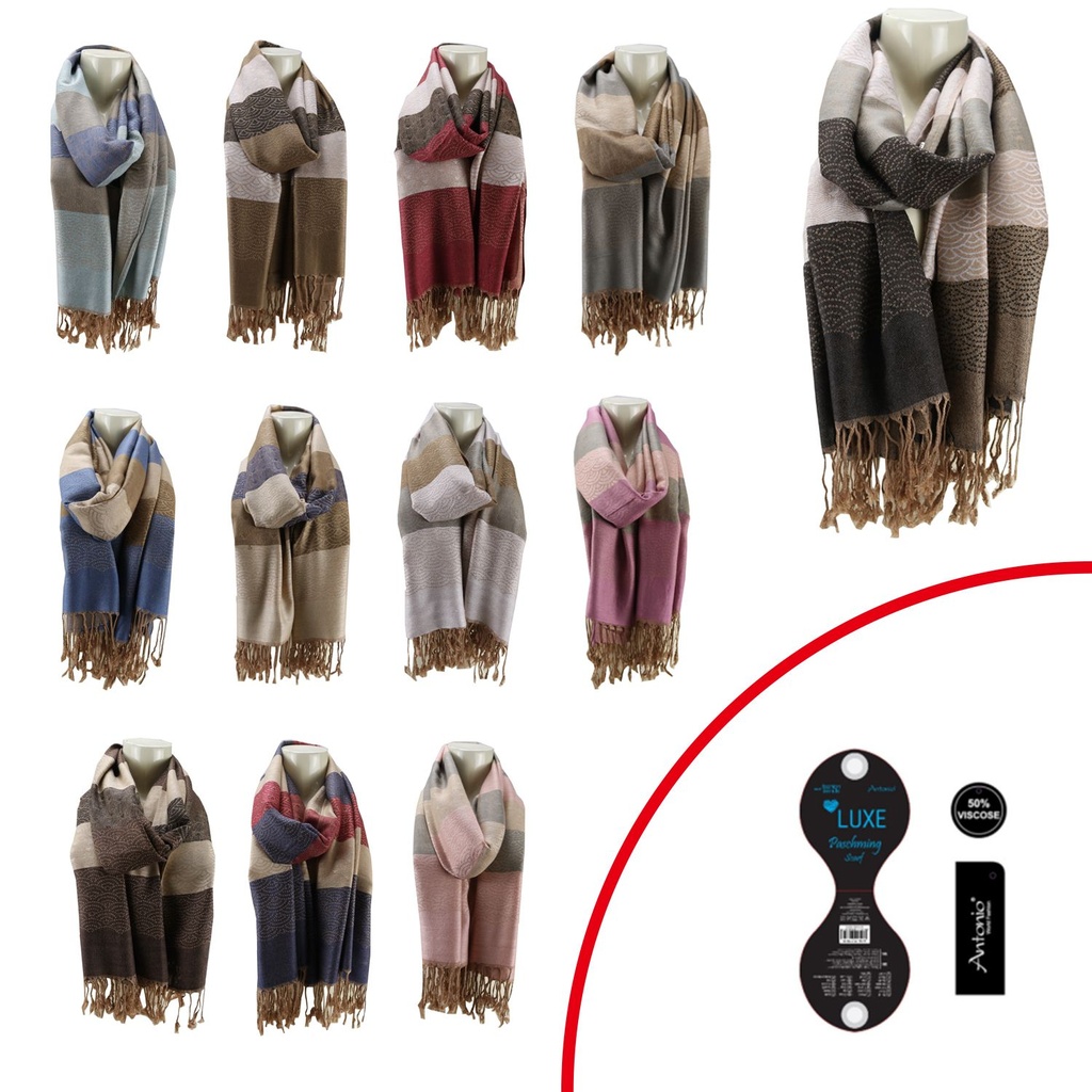[62.02349.99] Damen Pashming Schal Japanische Welle