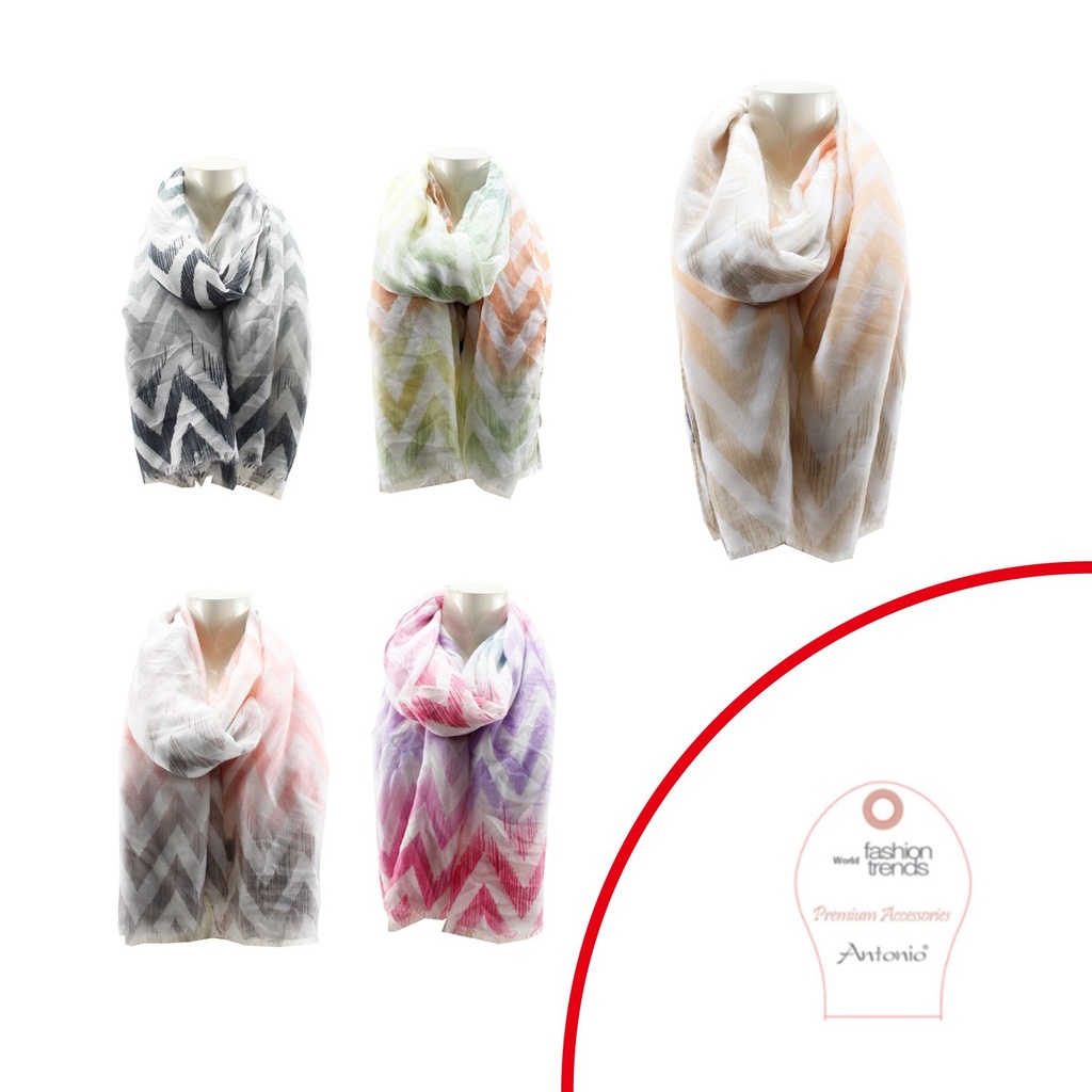 Sommer Damen Schal Soft Light Zic Zac