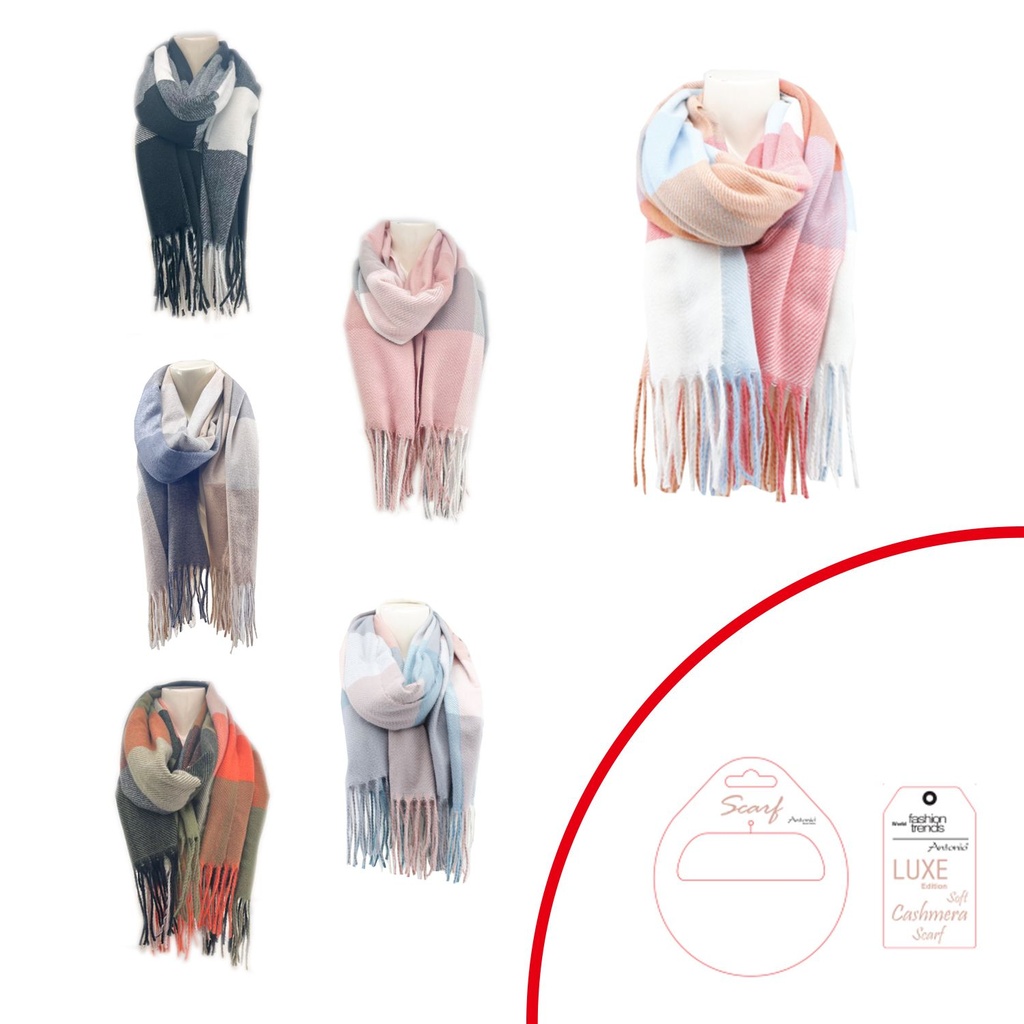 [62.02173.99] Winter Damen Cashmera Schal Schachbrett