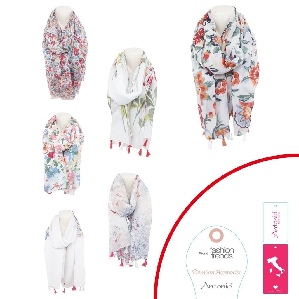[62.02076.99] Damen Sommer Schal Kollektion Blumen