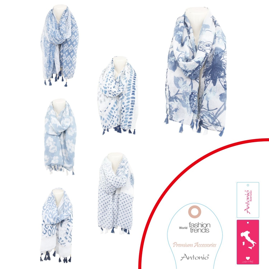 [62.02070.99] Damen Sommer Schal Kollektion Blau
