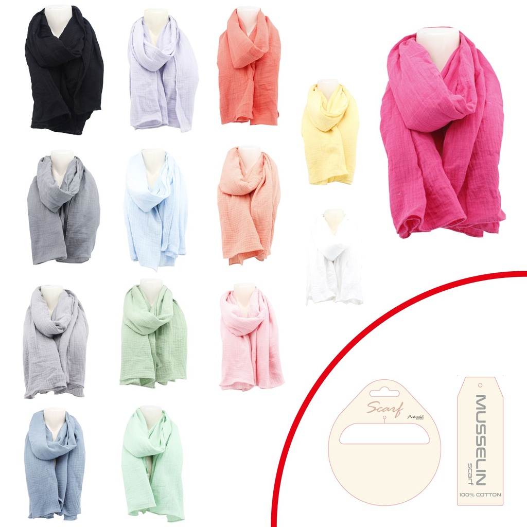 Schal Musselin Shiny Farben Kollektion Mix