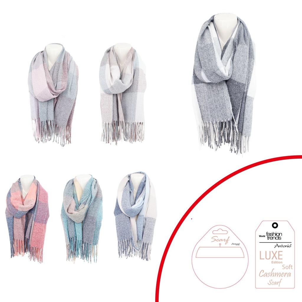 [62.02051.99] Winter Damen Schal Soft Cashmera Kariert Melliert
