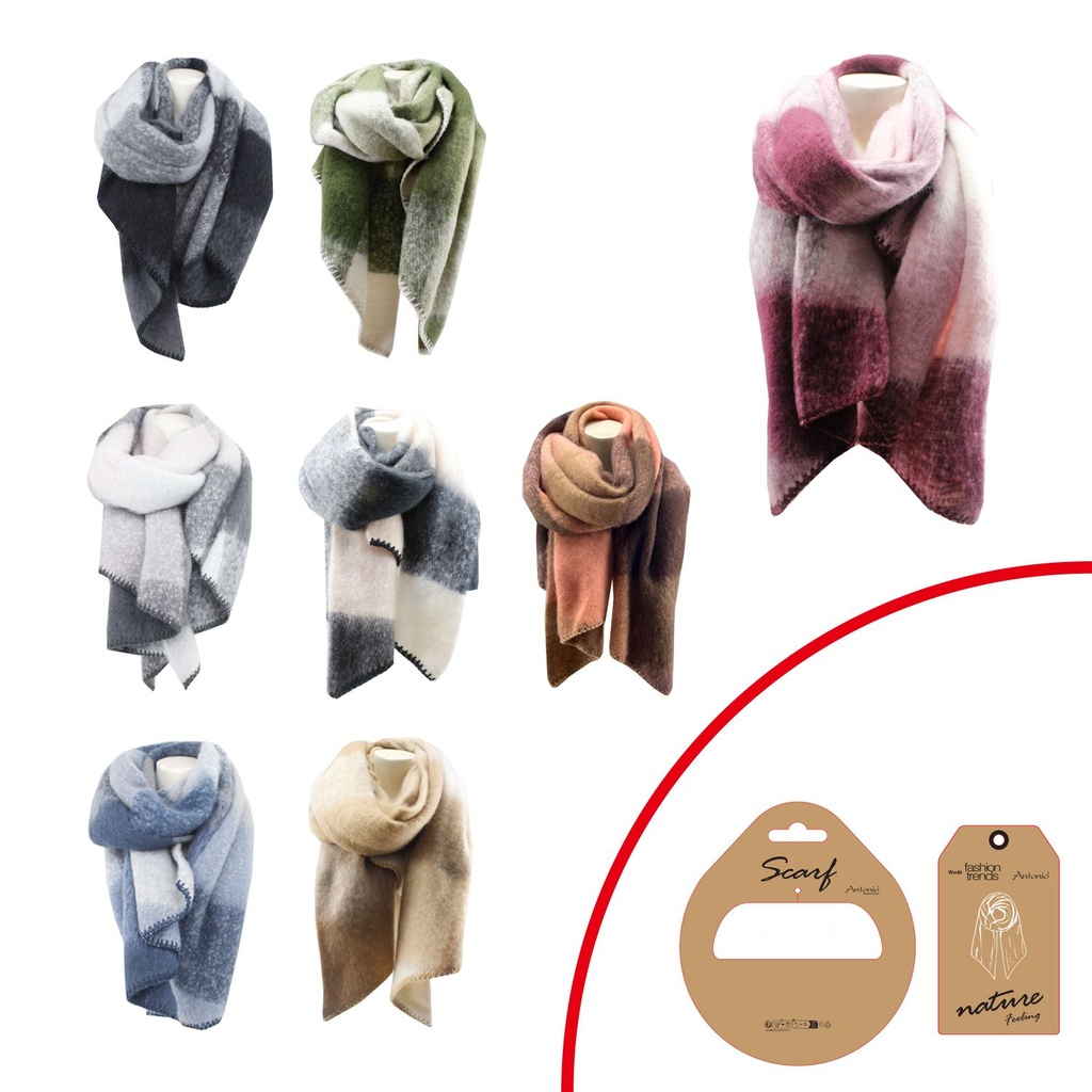 Winter Damen Schal Dreifarbig Flauschig