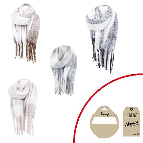 [62.01977.99] Winter Damen Schal Dreads Kariert Weiche Töne