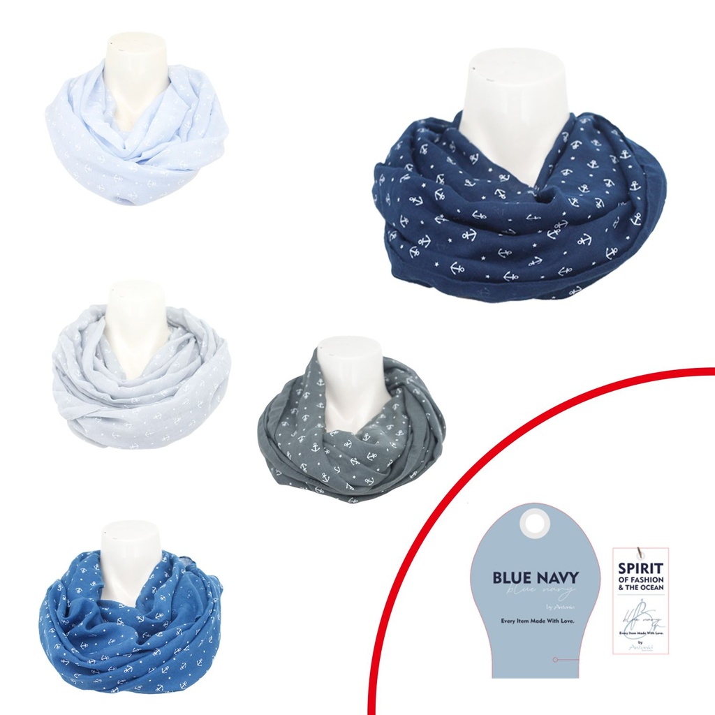 Sommer Damen Loop Maritim Weiss Anker