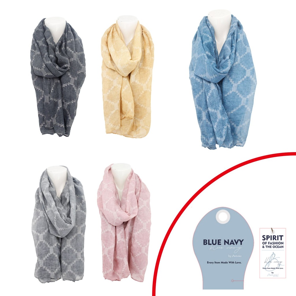 Sommer Damen Schal Blue Navy Schildkrötenpanzer