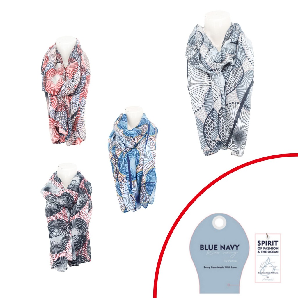 Sommer Damen Schal Blue Navy Löwenzahn