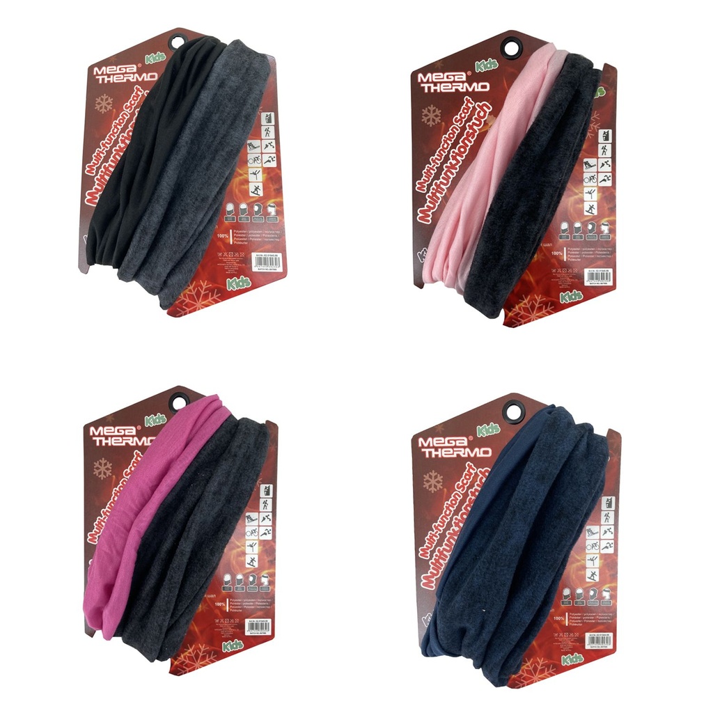 Kinder Mega Thermo Multifunktionstuch mit Fleece