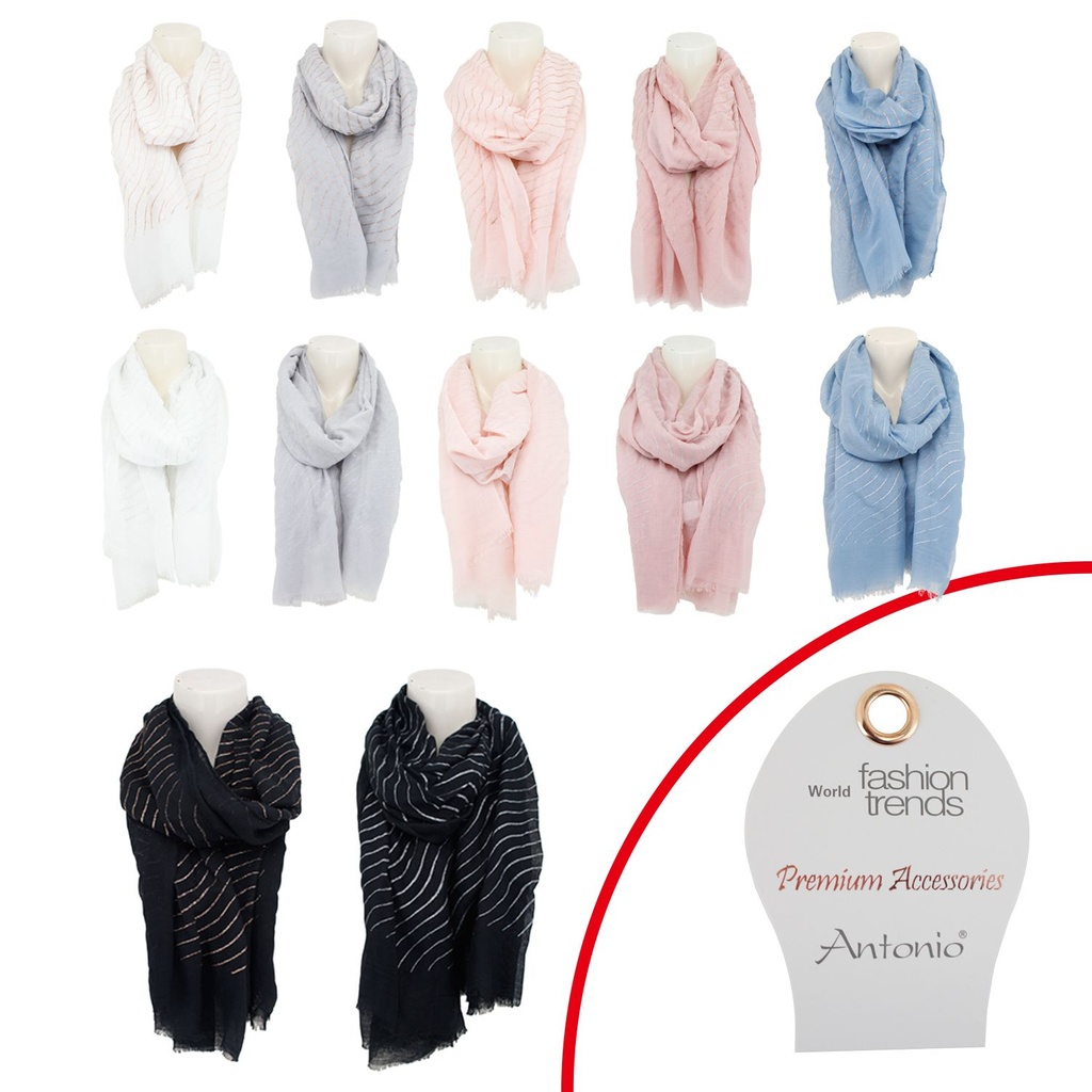 Damen Sommer Schal Glitzer Linien