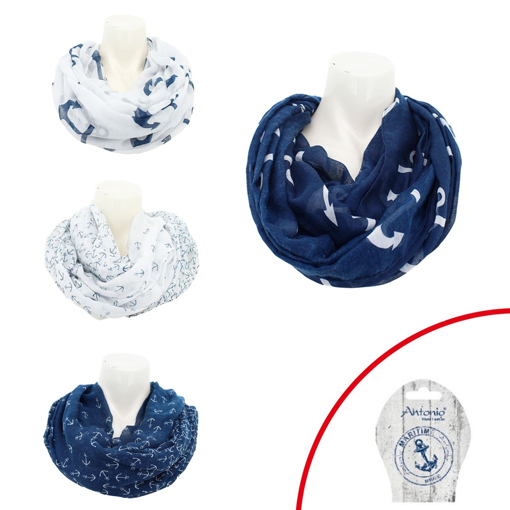 Sommer Damen Loop Maritim Anker Mix