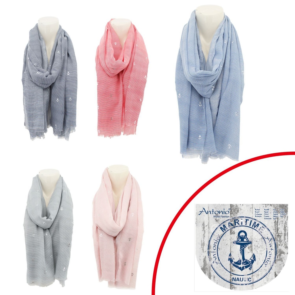 Sommer Damen Schal Fashion Streifen Und Anker