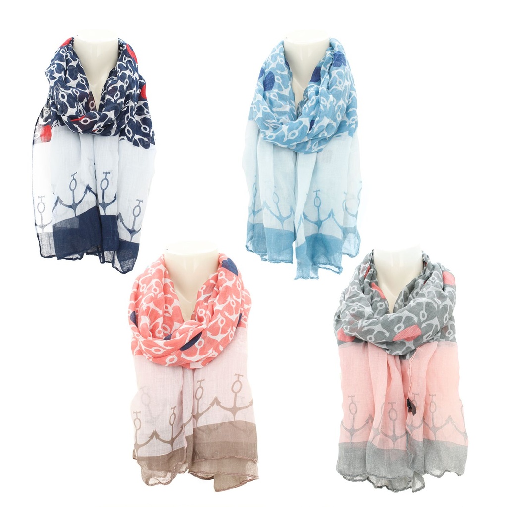 Sommer Damen Schal Mediteranes Leben Anker Style