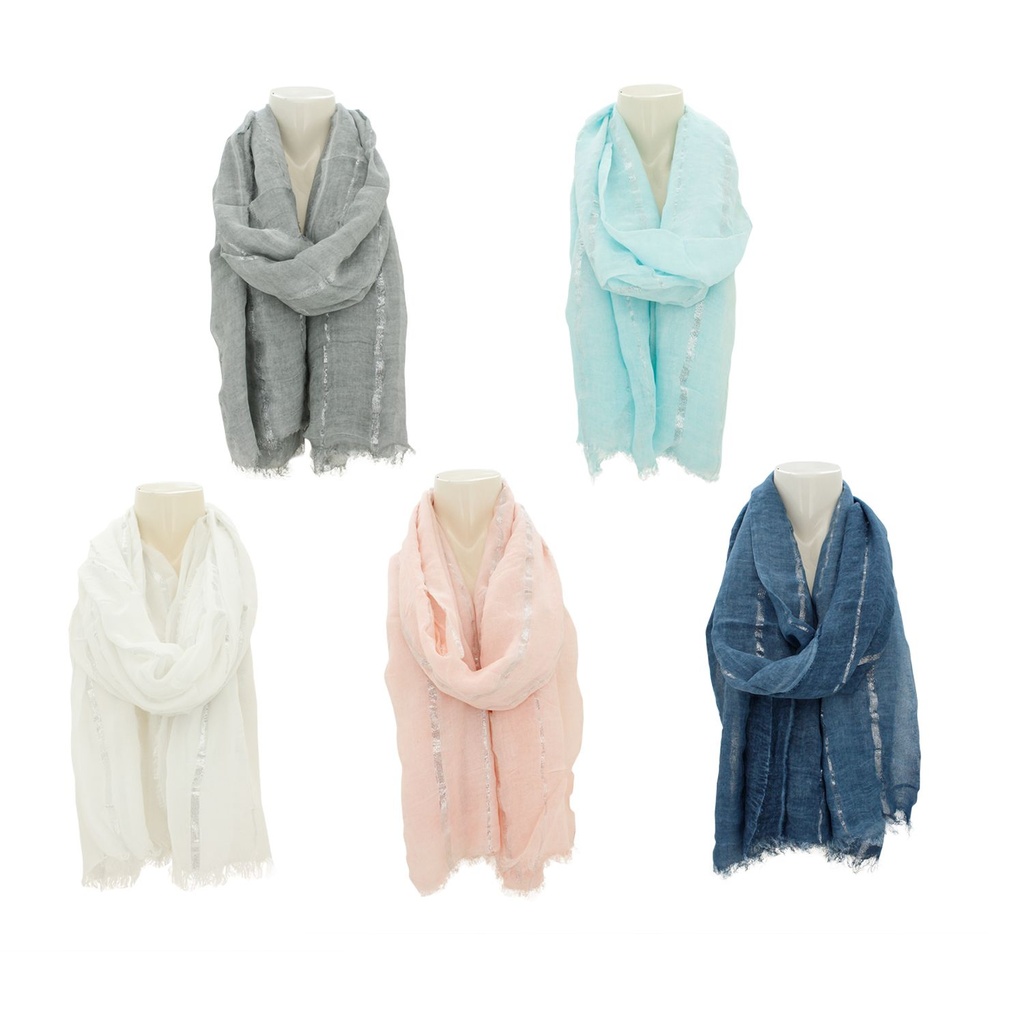 [210.00010.99] Sommer Damen Schal Glitzer Streifen