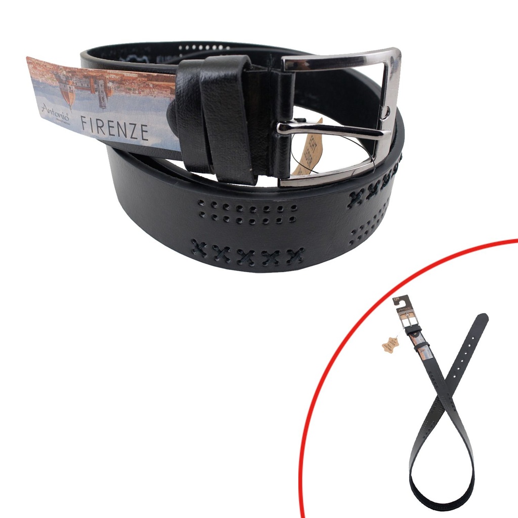 Herren Fashion Gürtel 4 cm Schwarz