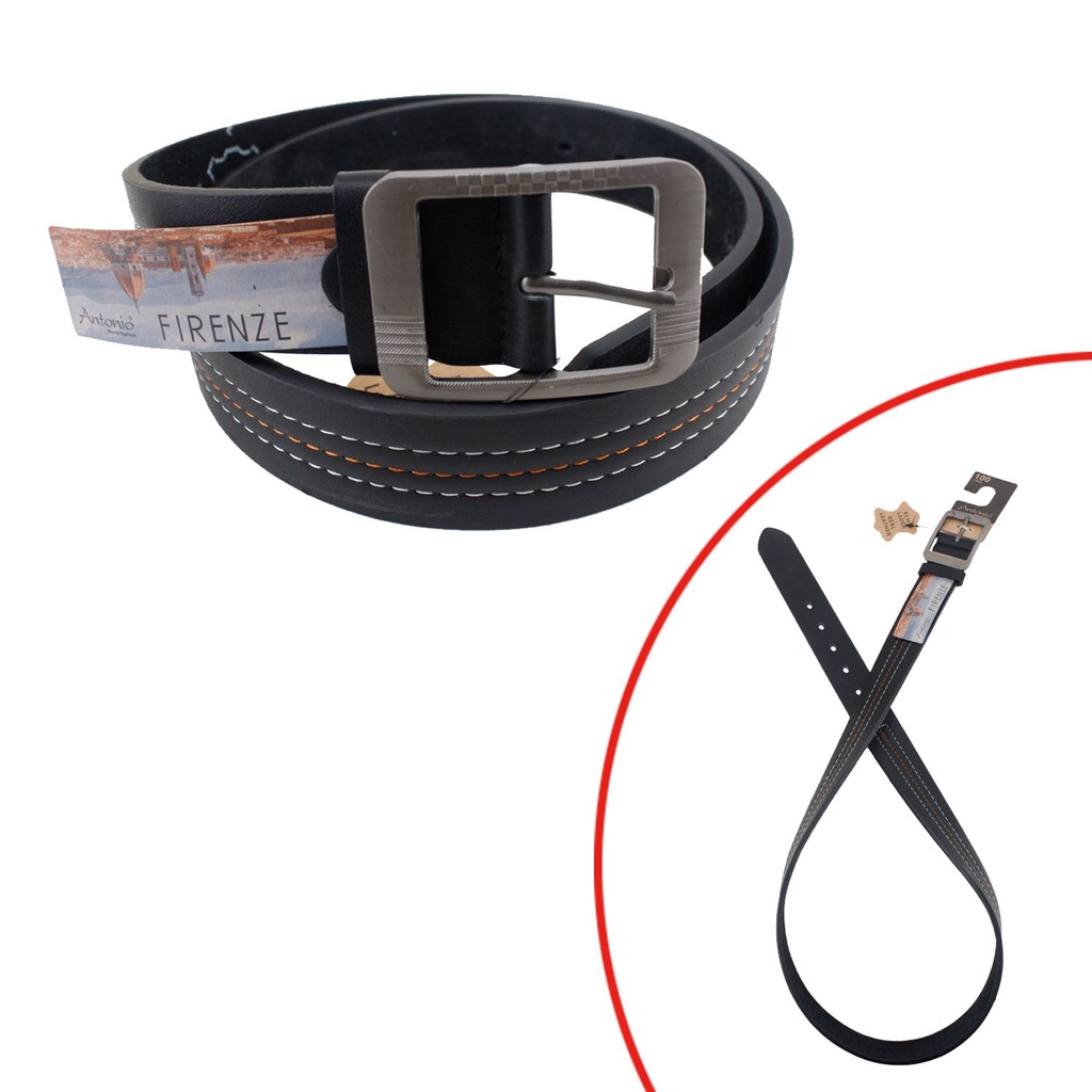 Herren Fashion Gürtel 4 cm Schwarz